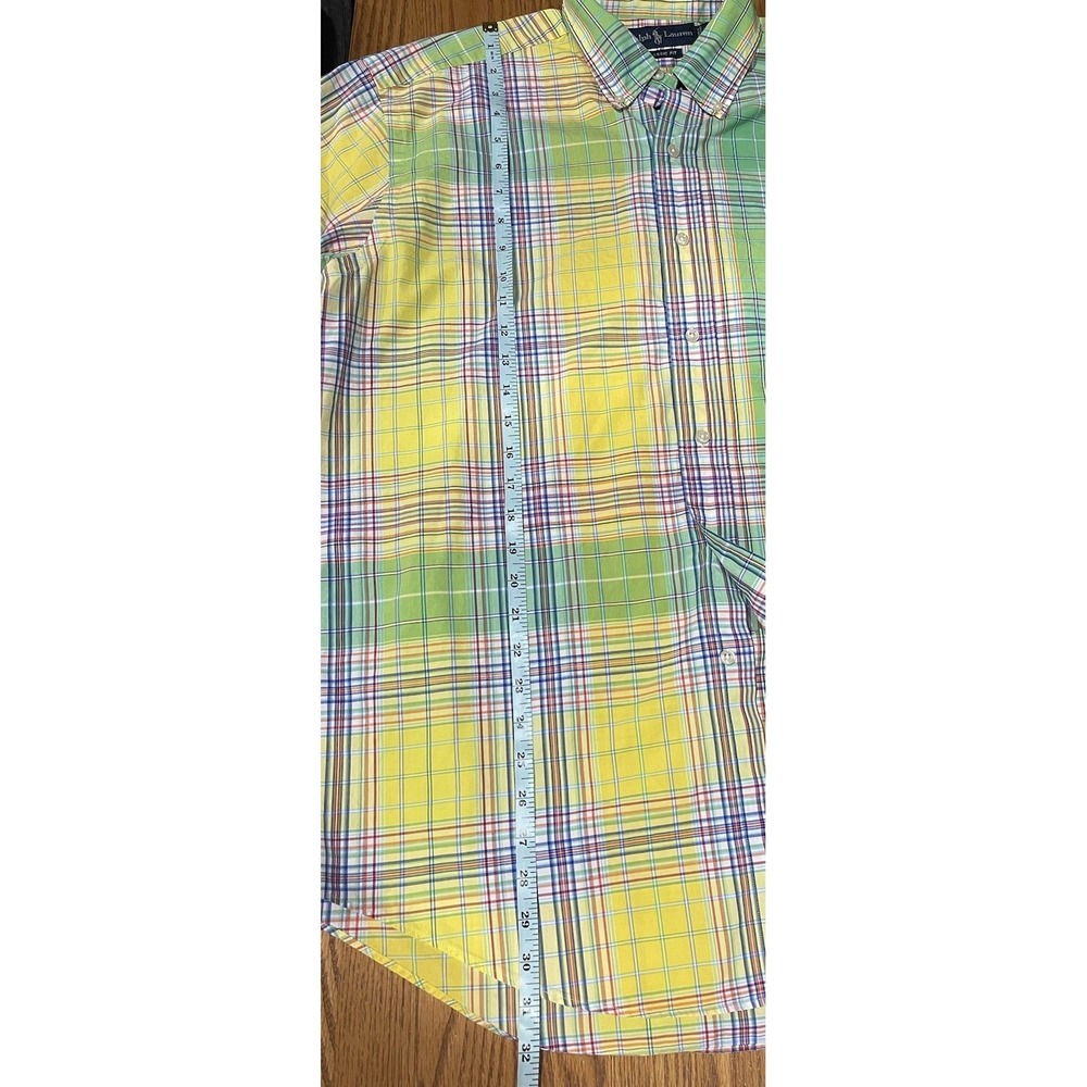 Ralph Lauren Men's L Classic Fit Multicolor Plaid Short Sleeve Button Down Shirt - Picture 7 of 9